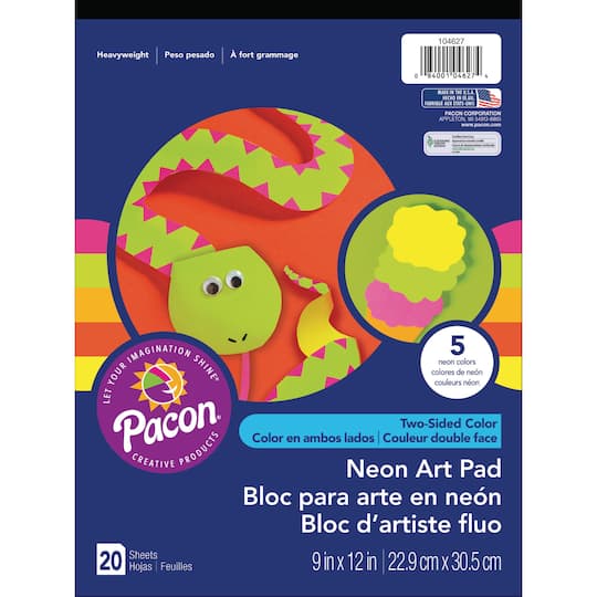 Pacon&#xAE; 9&#x22; x 12&#x22; Assorted Neon Art Pad, 20 Sheets